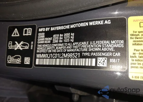 2020 Mini Clubman Cooper S z USA, uszkodzony, nr VIN WMWXJ1C01L2M98521